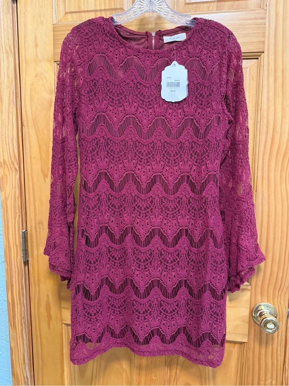 NWT Altar’d State burgundy Lace Shift Dress size S